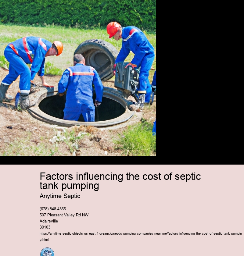 Factors influencing the cost of septic tank pumping